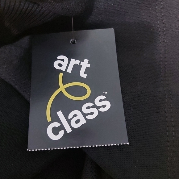 Art Class Girl's Black Cropped Boxy Zip-Up Hoodie Size XS(4/5) - Picture 4 of 8